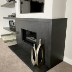 black fireplace