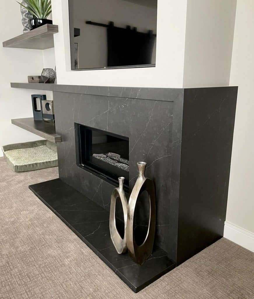 black fireplace