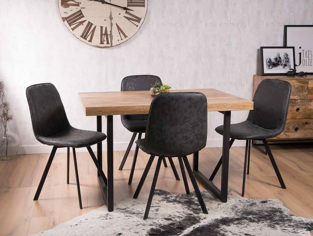 black dining chairs