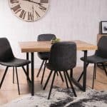 black dining chairs