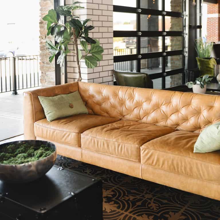 Bringing Warmth and Style with a Camel Leather Couch Living Room: 21 ...