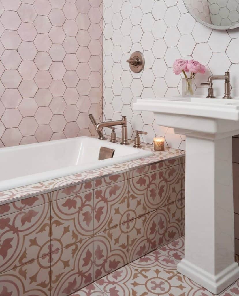 hexagon tile bathroom