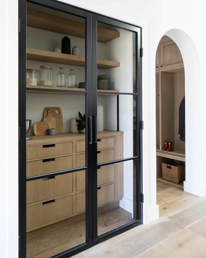 Stylish_Black-Framed_Glass_Pantry_Doors_4