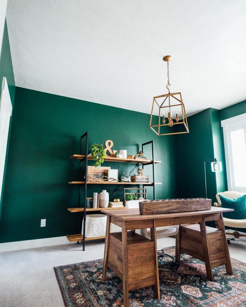 Stylish_Green_Home_Office_with_Antique_T_1