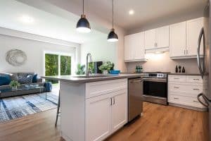 semi open plan kitchen living room
