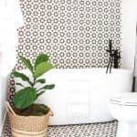 black and white tile bathroom