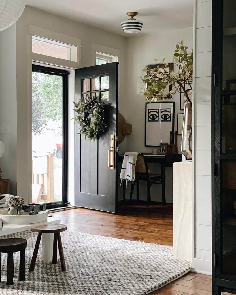 entryway_from_living_room_to_front_door_in_log_cabin_