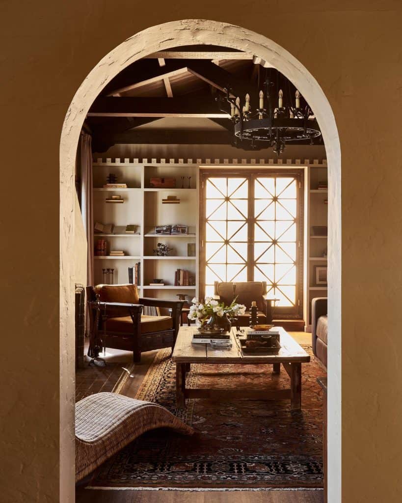 entryway_from_living_room_to_front_door_in_log_cabin_