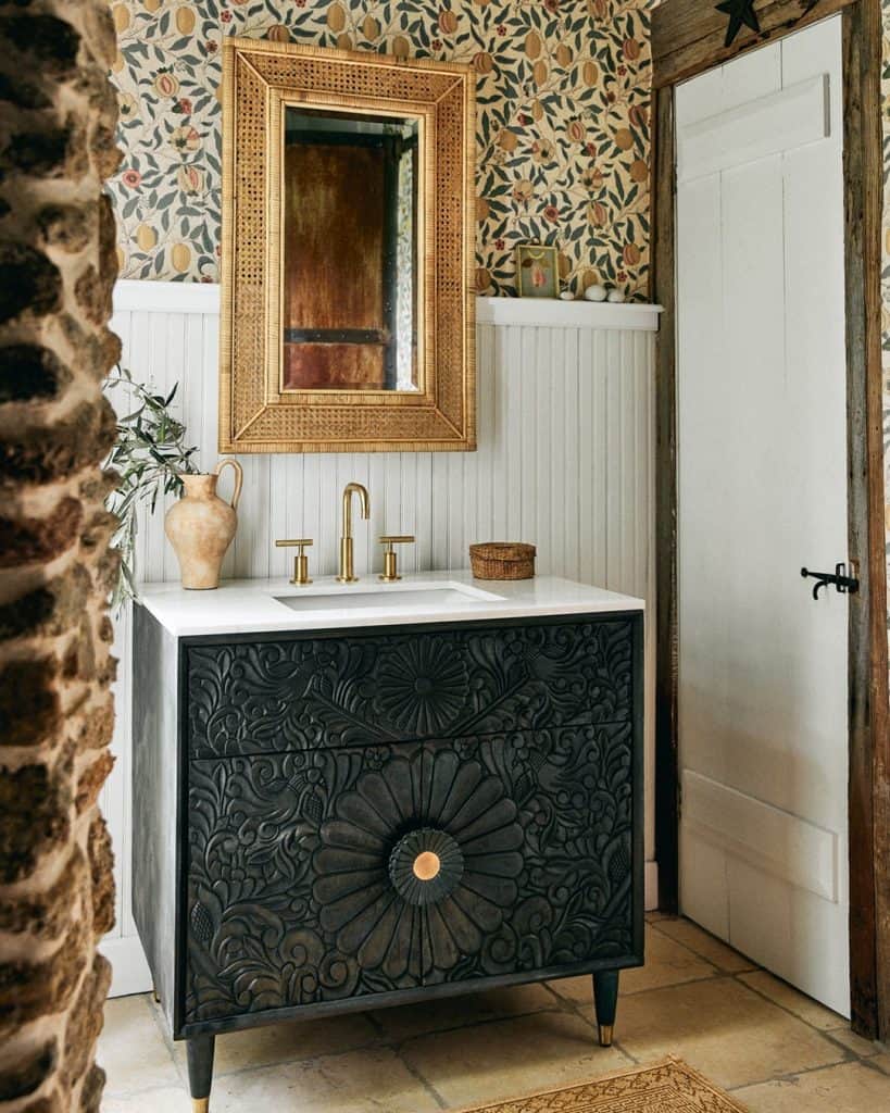 powder room vanity