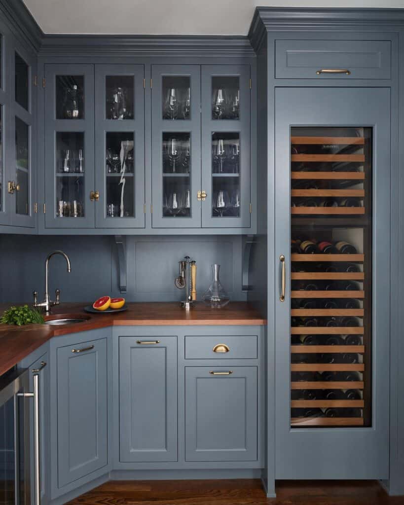 Farmhouse_Blue_Kitchen_Cabinets_with_Cha_2