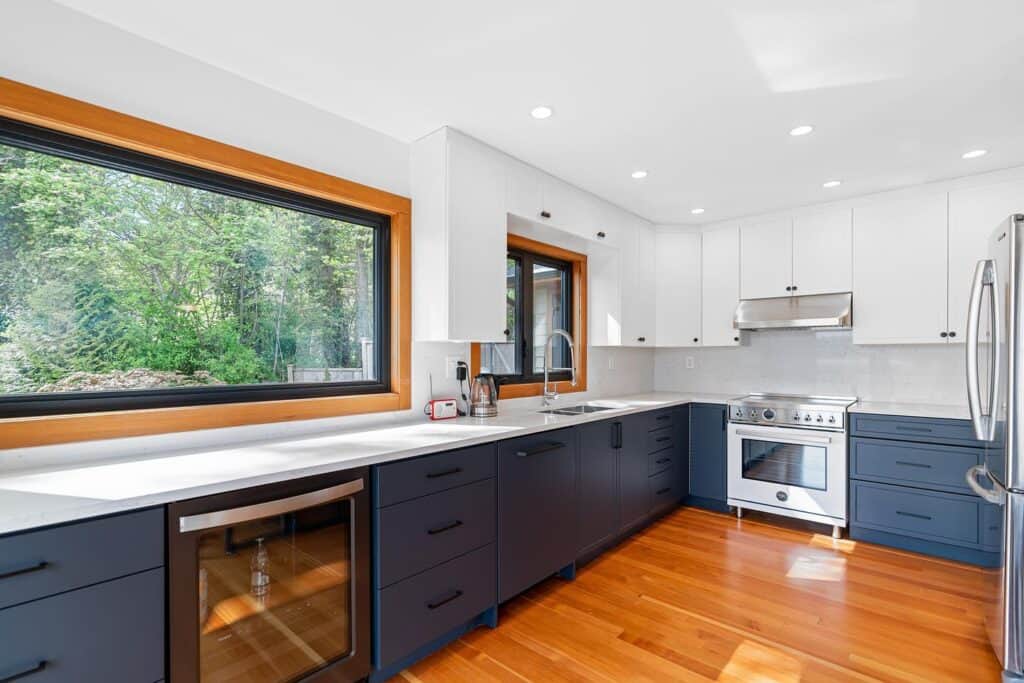 two_tone_blue_and_white_kitchen_cabinets_