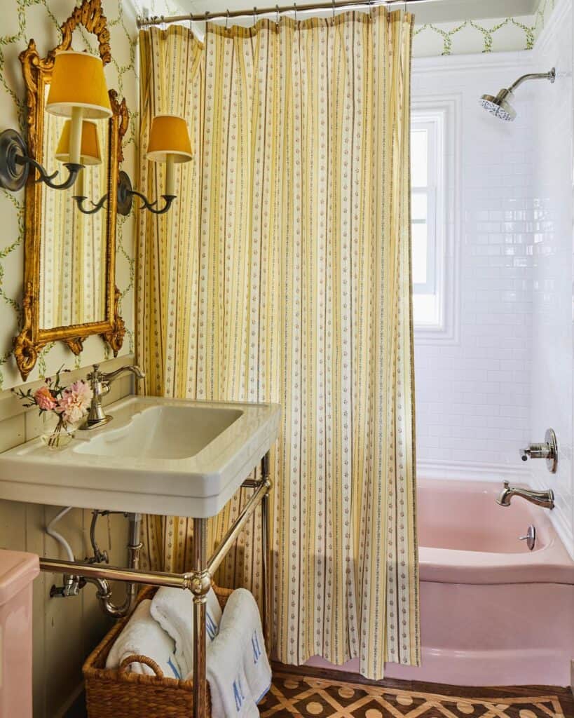 Elegant_Bathroom_with_a_Pink_Tub_and_Mos_2