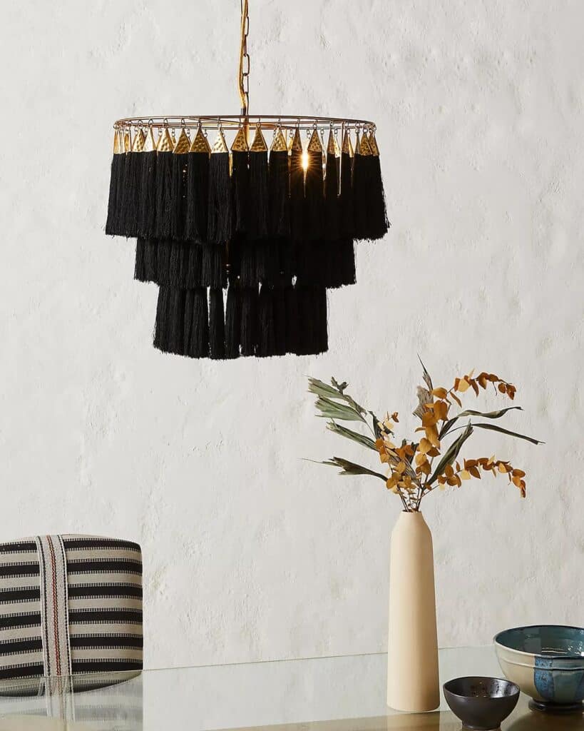 black and gold pendant light