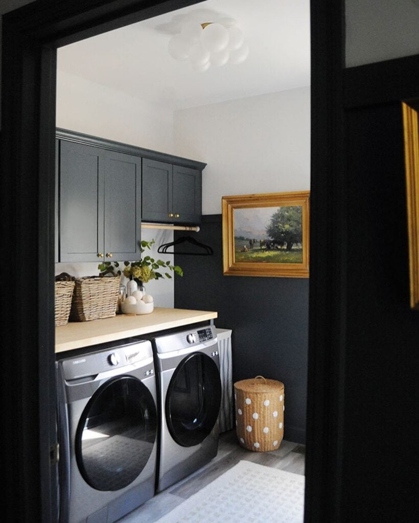 Laundry_Room_With_Gray_Cabinets_and_a_Wo_3