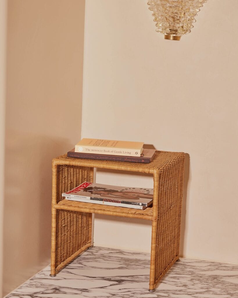 rattan side table