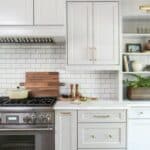 white subway tile with gray grout