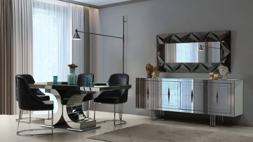 A_Modern_Dining_Room_with_a_Mirrored_Gla_3