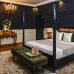 black platform bed