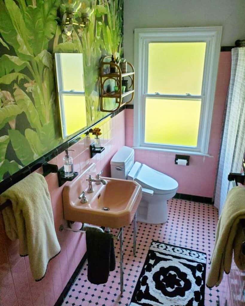 Pink_Tile_Bathroom_Featuring_Tropical_Vi_1