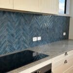 herringbone backsplash tile