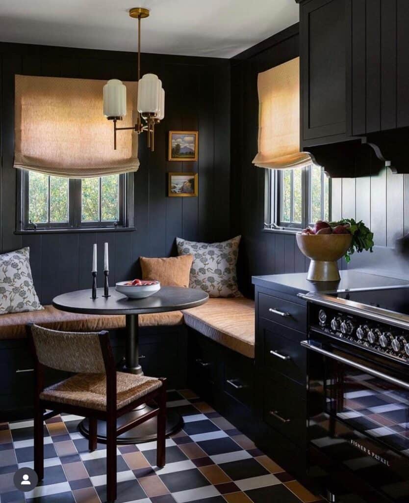 A_Black_Kitchen_with_a_Breakfast_Nook_an_1