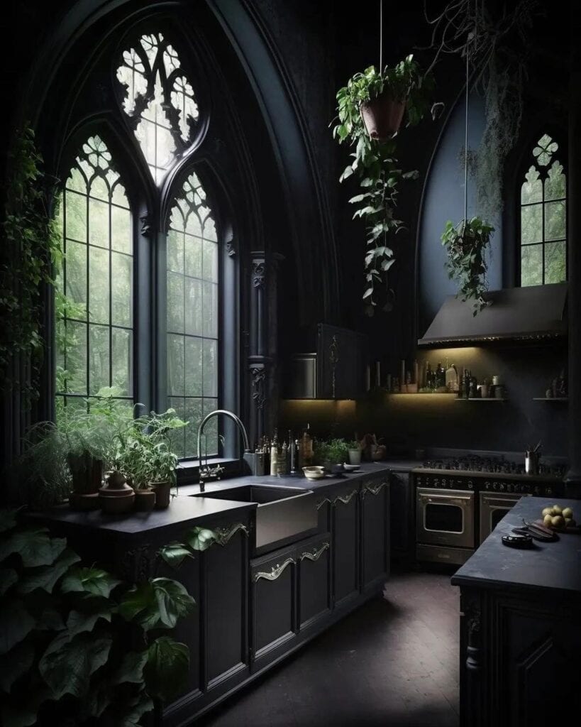 A_Gothic_Kitchen_with_Black_Cabinets_and_1