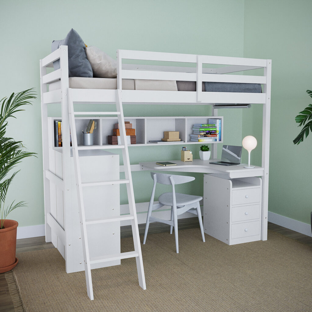 A_White_Bunk_Bed_with_a_Desk_and_Bookshe_3